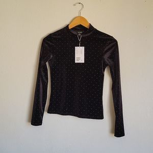 NWT MONKL turtleneck pokadot long sleeves blause size xs